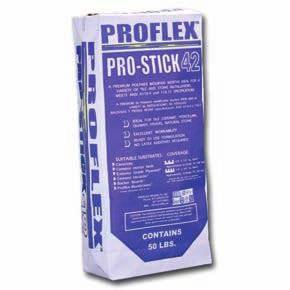PRO-STICK 22 NON-SANDED THINSET MORTAR A non-sanded dry set mortar designed for setting vitreous, semi-vitreous and non-vitreous tile for interior or exterior use.