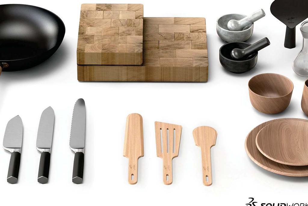 Cookware set and utensils collection, Solidworks Visualise, Image Zamak Design Innovation is central For over 25 years Central Innovation has been sourcing and developing the best of breed software,