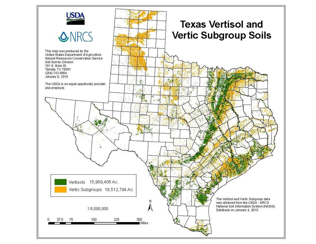 Vertisols in Texas Figure 18: Distribution of soils with