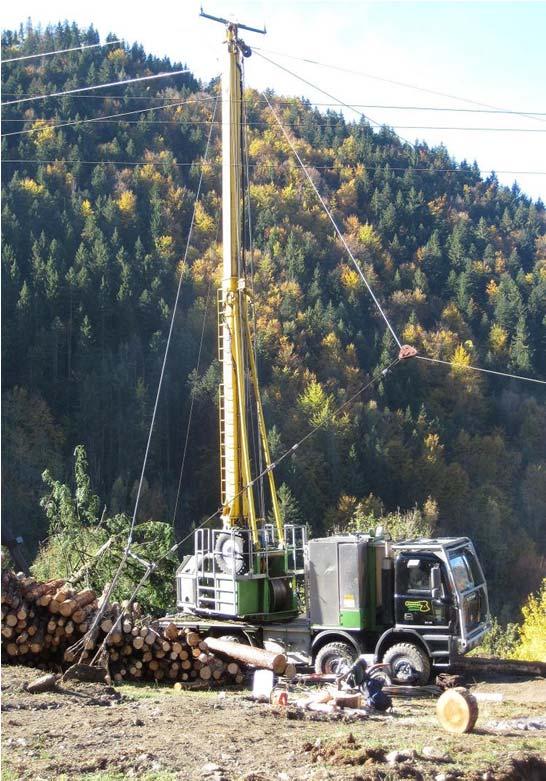 The cable cranes On a truck: 1100m, 3 to 6