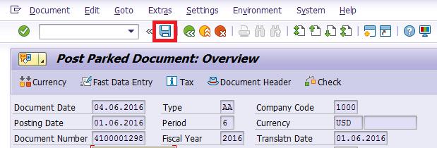 If any changes are required to the parked document, please note that the Asset Accounting Senior User (FA.