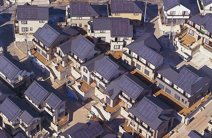Solar-Photovoltaic Panels connected Residential to the electricity grid PV installations in houses and on buildings connected to the