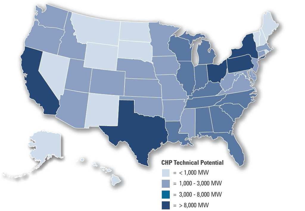 CHP Technical Potential is Nationwide 2