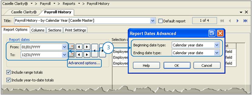 Step 7: Print the Payroll History for Entire Calendar Year Step 7: Print the Payroll History for Entire Calendar Year The Payroll History lists the entire year's activity for each employee, including