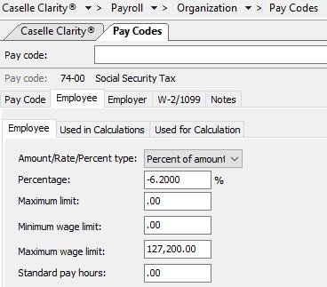 Step 2: Verify Pay Code Rates/Limits Step 2: Verify Pay Code Rates/Limits Make sure that the current rate/limit information is correctly set up in Pay Codes for the Payroll year being closed. Do this.