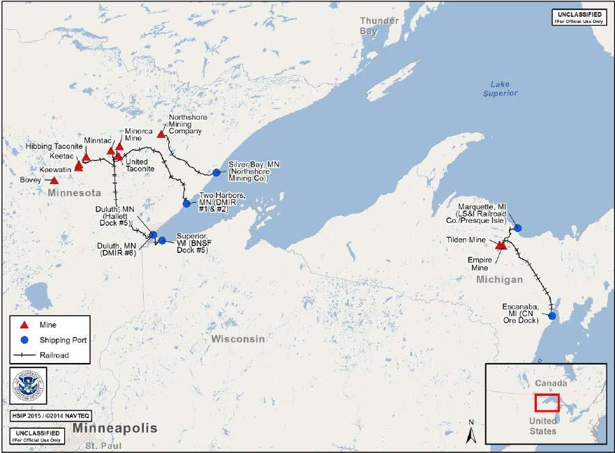 U.S. Iron Ore Mining 10 Mines located in Minnesota and the Upper Peninsula of Michigan
