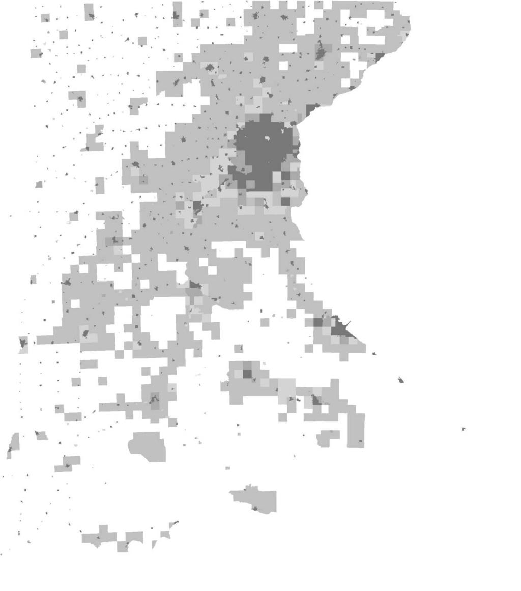 MAP 7: MINNESOTA POPULATION DENSITY/SQUARE MILE (circa 2000) Population