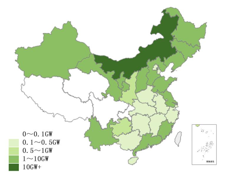 2012 provincial cumulative wind power capacity D Provinces Cumulative on-grid capacity(mw) 1 Inner Mongolia 16700 2 Hebei 7070 3 Gansu 6340 4 Liaoning 4710 5 Shandong 3930 6 Jilin 3300 7 Heilongjiang
