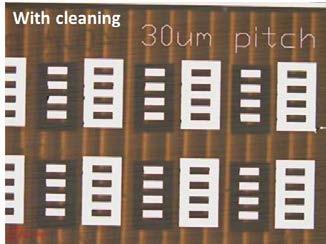 This result supports the effectiveness of 3 minutes of short desmear cleaning before the metallization step. Figure 10.
