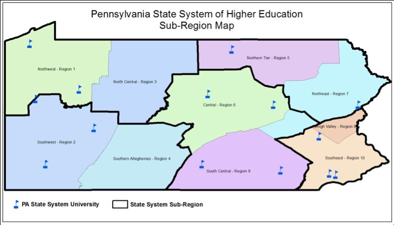 APPENDIX A: STATE SYSTEM SUB-REGIONS WITH PREP REGIONS AND WIA REGIONS Partnerships for Regional Economic Performance (PREP) regions provide geographic context of how the