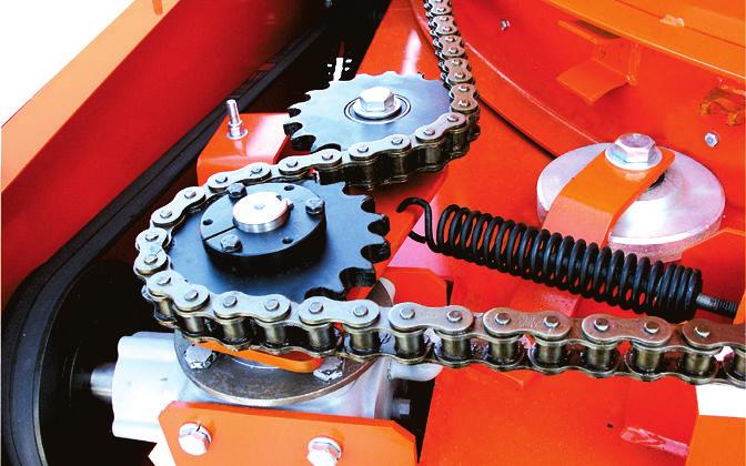 DRIVE CHAIN SYSTEM A positive drive chain system rotates the