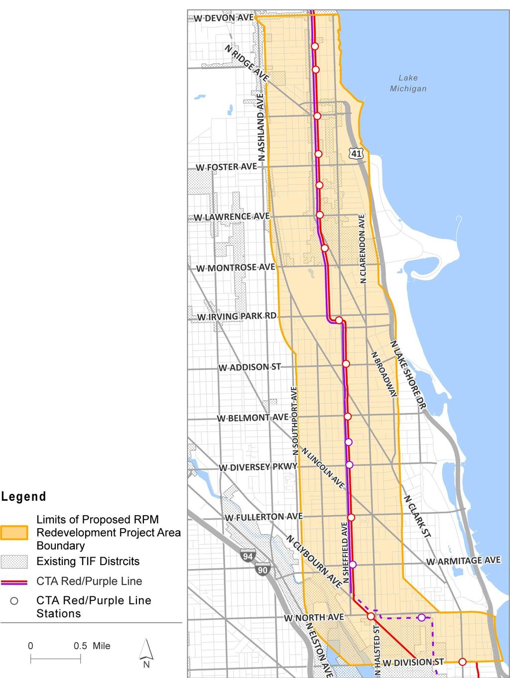 Proposed Boundary: RPM Phase One Project Transit TIF District No larger