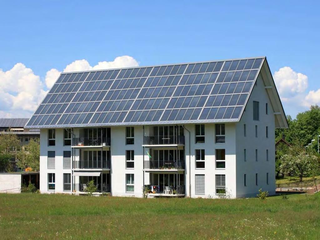 First 100% solar multi family house in Europe heated with solar energy Construction in 2007 - Area 1200 m² - Construction costs 2,300,000 (in the Future 1,8 Mill ) Solar