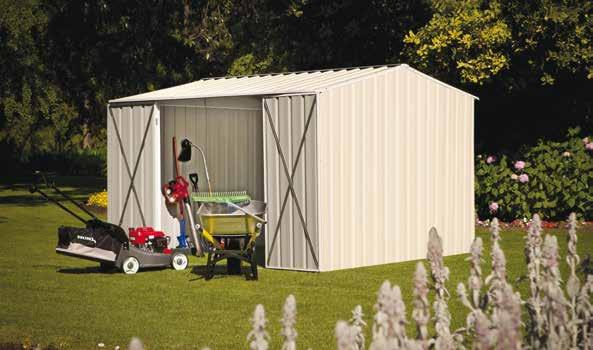 Gable Roof Models EasySHED 1 2 3 4 1 - Model 0305E 3.00 x 2.25 x 2.05m in Smooth Cream with Optional Double Doors.