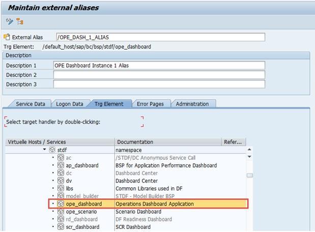 BSP External Alias Creation 1. Repeat same steps as for the OData external alias creation and you will have the following configuration: 2. On the Logon Data tab page, set DFANONYMOUS1.