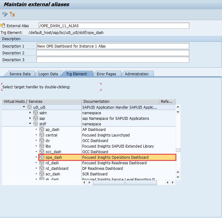 BSP External Alias Creation You repeat same steps as for the OData external alias creation and you will have the following configuration: 1. On the Logon Data tab page, set DFANONYMOUS1.
