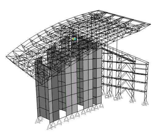 4.5 kpa (90 psf). The core walls were designed to resistance both lateral wind loads as well as torsional loads from the roof lantern. Four steel box columns are pinned to lantern framing.
