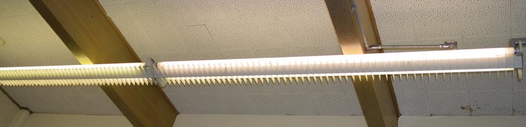 Below: T-12 lighting fixtures throughout campus will be replaced with energy-efficient LED lighting.