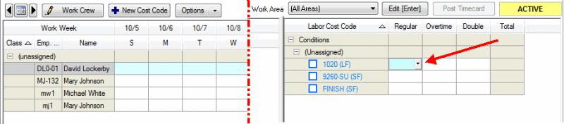 09 Entering Time To enter time for an employee: Verify that you have selected the cell in the Timesheet that corresponds to the employee and date worked.