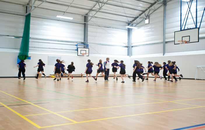 Ipswich Academy 66 ft span x 230 ft long BVC The split- level 66 ft span x 230 ft long multi-sports complex boasts a 23 ft high x 108 ft long playing area based on a