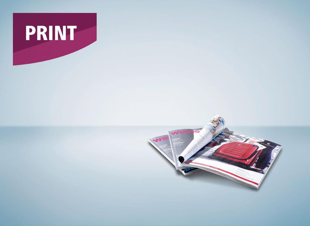 The print media of Eurowings stands out due to the high attention of the passengers and offers multiple contact opportunities.