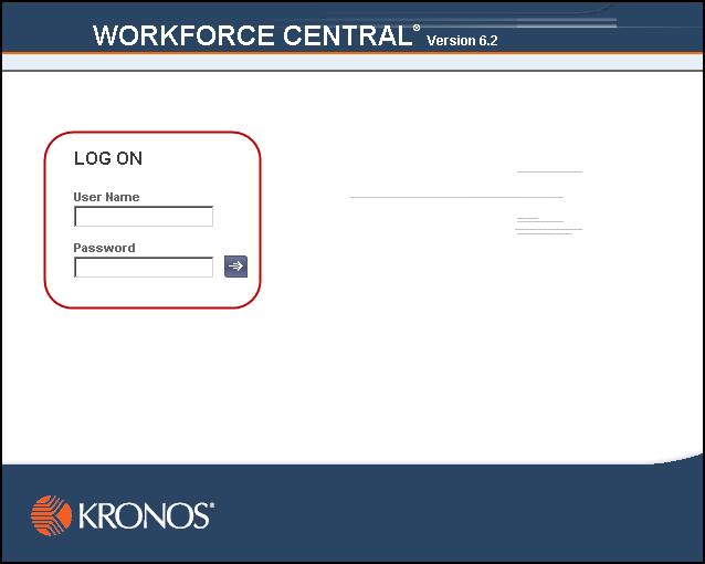 Getting Started Logging On The Workforce Central log on page provides access to all the features of the Workforce Timekeeper application where you perform your time and attendance tasks.