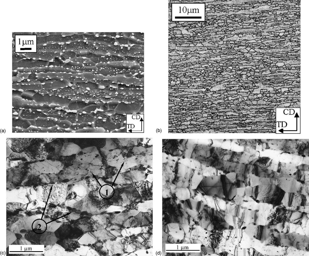 R. Song et al. / Materials Science and Engineering A 441 (2006) 1 17 5 Fig. 1. SEM image (a) and EBSD map (b) after large-strain deformation (ε = 1.