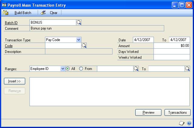 PART 3 TRANSACTIONS You can exclude individual employee records from a mass transaction entry.