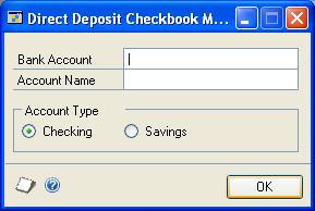 CHAPTER 23 PAYROLL DIRECT DEPOSIT SETUP Entering auto-settle line information The auto-settle line is an optional line of information added to some ACH files generated by Direct Deposit to bring the