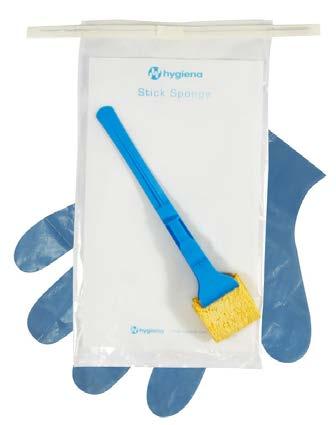 www.hygiena.com Stick Sponge is a biocide-free cellulose sponge attached to a plastic handle and supplied in a sterile, leak-proof bag.