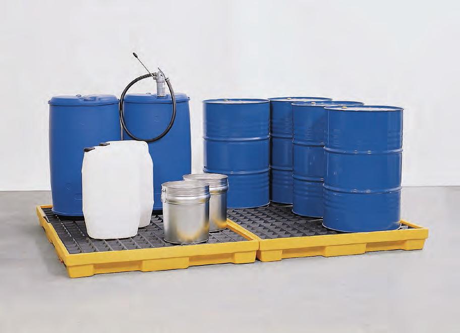 Storage and Dispensing Platforms Useful to maintain a dry, spill-free area Catch drips and spills from dispensing