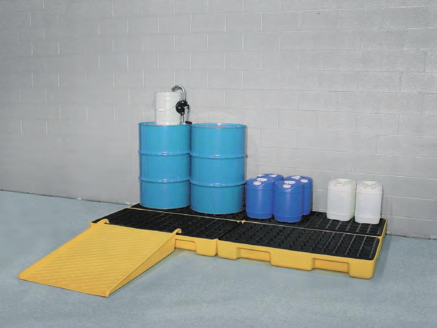00 Model K22-1110 - 2-Drum Spill Decking comes with two, 2 edge binders to attach multiple units together easily to meet your unique containment needs.