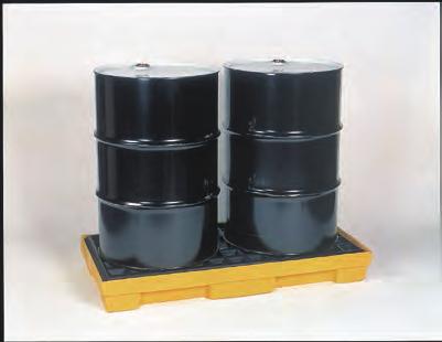 Molded high-density polyethylene construction for superior strength and excellent chemical resistance Patented grating provides for optimal load bearing capacity and is easily removable for spill