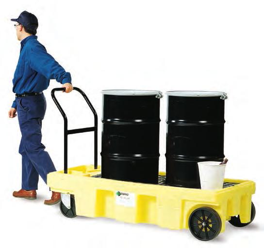 removes for easy cleaning of sump 2-Drum Poly Spillcart 2-Drum Poly Spillcart - Rubber Wheels 66.