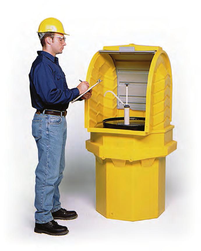 Indoor / Outdoor Drum Depots Poly Especially suited for harsh chemical or natural environments, the Poly Depot s polyethylene construction resists corrosion and maintains its