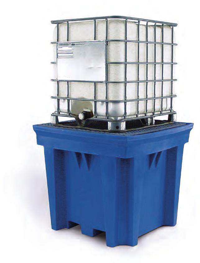 IBC-Compact Poly Sumps for IBC Totes O Choose from two sizes and capacities. Both provide superb chemical resistance to most caustic and aggressive chemicals.