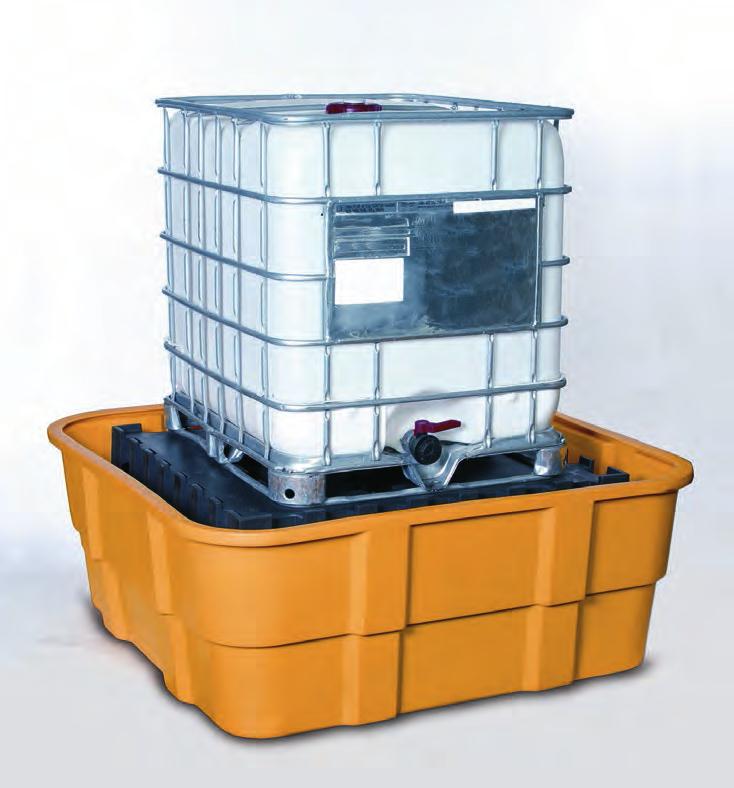 Poly Sumps for IBC Totes Poly Platforms and Sumps for One and Two 350 Gallon Totes 400 Gallon spill sumps provides compliant capacity per EPA and UFC requirements