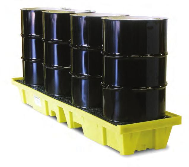 Poly Pallets Standard Standard Features: Sized for 55 gallon drums 2, 4, 4 low profile, and 4 drum inline models