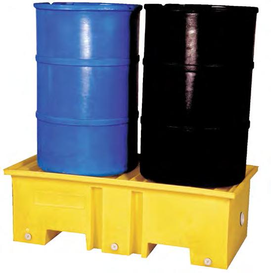 00 Unique 3-drum inline can store three 55 gallon drums or allow placement of a drum cradle to provide a one drum, spill protected dispensing station.