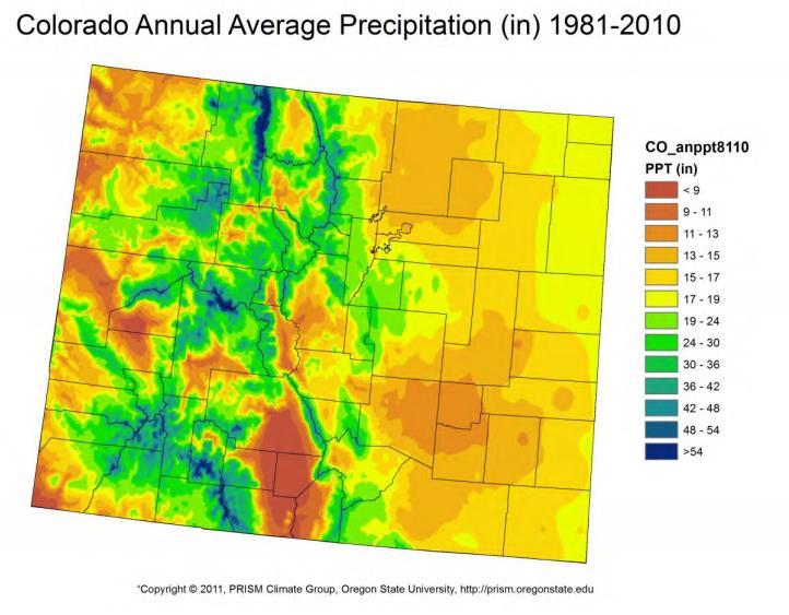 Precipitation in Colorado.