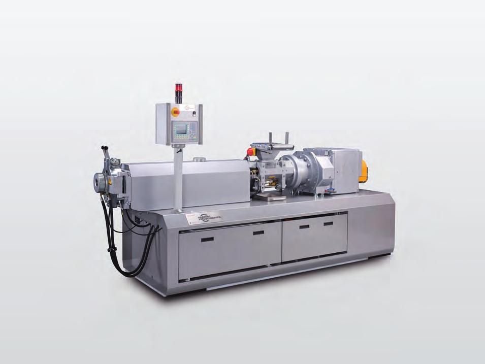 1,800 kg Benefits of compact design: Extruder including gear box, electric motor and