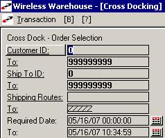 5 RECEIVING WIRELESS WAREHOUSE MANAGEMENT GUIDE Order Selection This screen is where you establish which orders you want to fill from the inventory list established in the prior screens.