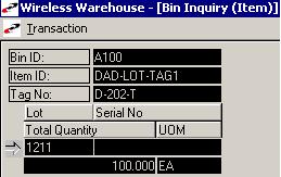 7 INQUIRY WIRELESS WAREHOUSE MANAGEMENT GUIDE Shift + F6 Additional Item Information Opens a window that provides additional information on the item, specifically the item description and extended