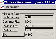 3 INVENTORY OPERATIONS WIRELESS WAREHOUSE MANAGEMENT GUIDE Deposit Screen The deposit screen is where you enter the details about the item s final destination.