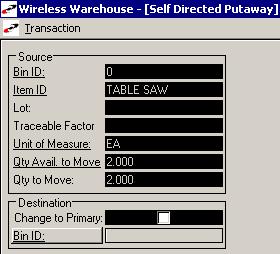 3 INVENTORY OPERATIONS WIRELESS WAREHOUSE MANAGEMENT GUIDE 8. Enter the unit of measure of the item you are putting away if this information does not automatically populate. 9.