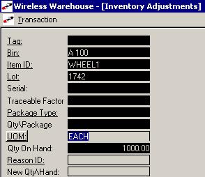 3 INVENTORY OPERATIONS WIRELESS WAREHOUSE MANAGEMENT GUIDE cannot use this function to assign a new one. Assigning an Alternate Code: Alternate codes do not have the same restrictions that UPCs have.