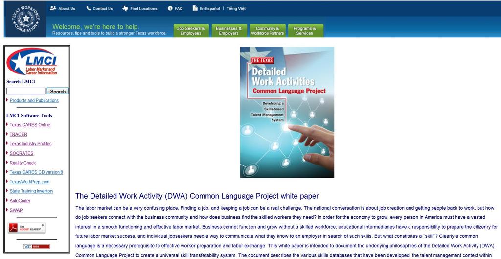 For more on the Detailed Work Activity Common Language