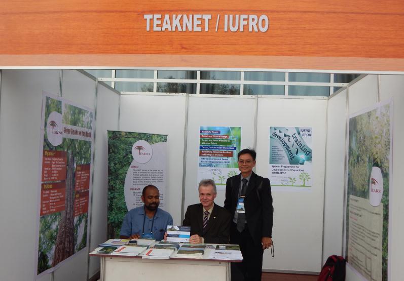 Exhibition Booth TEAKNET in association with IUFRO set up an Exhibition booth at the APFC meeting venue at Bandaranaike Memorial International Conference Hall (BMICH) from 23 to 27 October during the