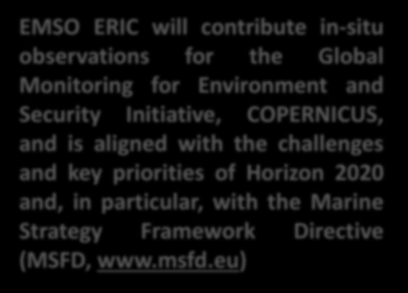 Cooperation to Global Observing Systems Global Observing System: COPERNICUS EMSO ERIC
