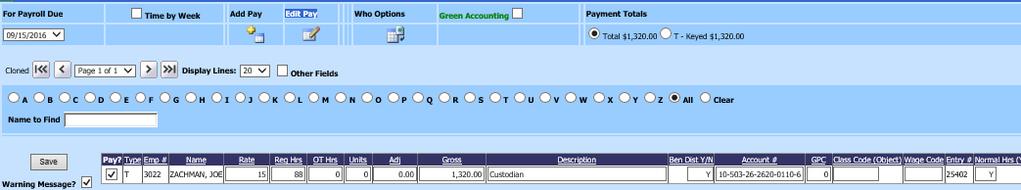 T authrize the etime sheets, the business ffice can select the green Checkmark icn and select the Authrize if Checked icn.